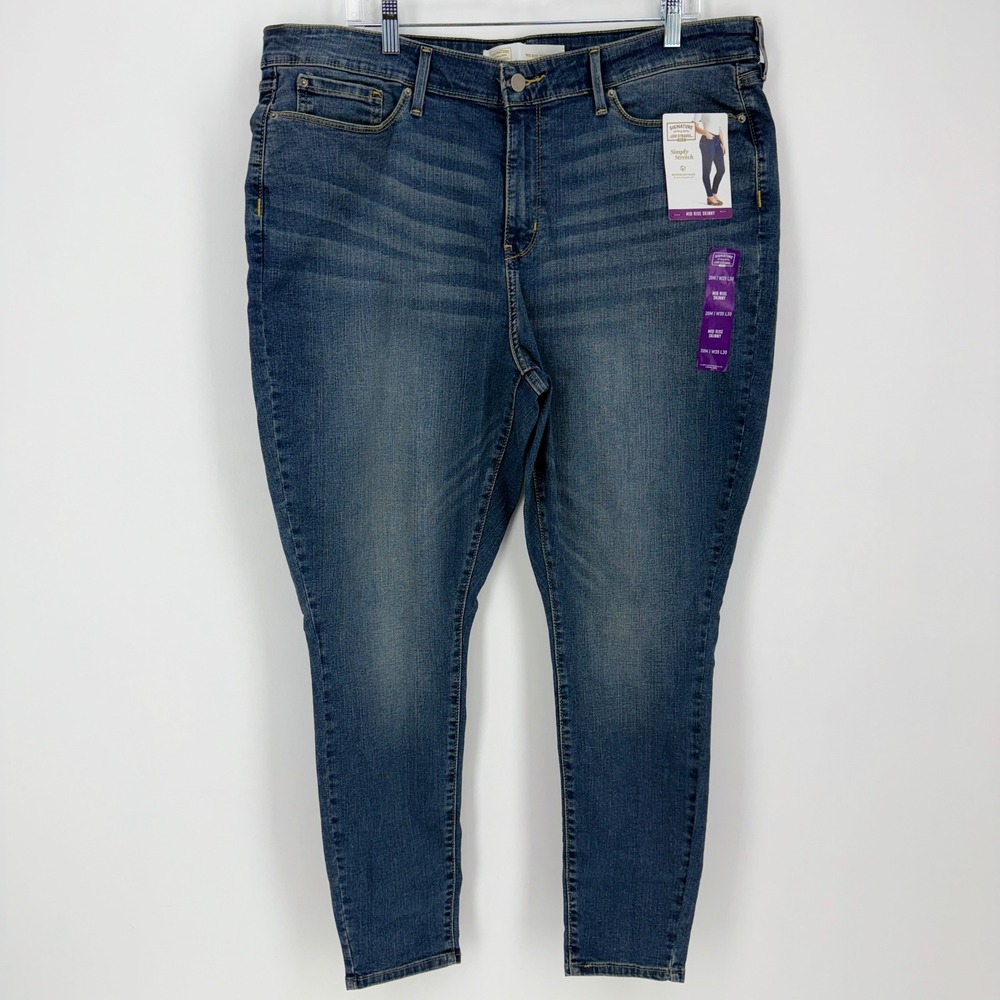 Levi Strauss Mid Rise Skinny Jeans Women's Size 20M‎ 35x30  New With Tags